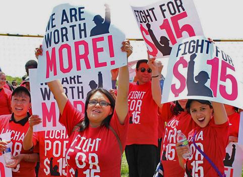 Low wage workers bring their demand for a $15 minimum wage to McDonalds headquarters