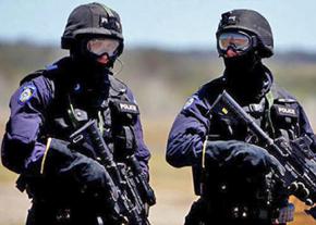 Heavily armed police on patrol in Australia
