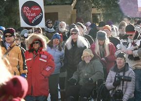 Anti-racists rally against Richard Spencer and his neo-Nazi followers in Whitefish, Montana